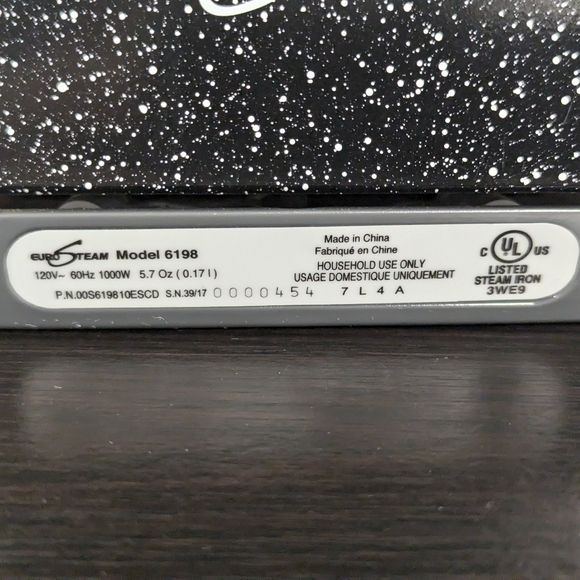 EUROSTEAM Stone Glide Model 6198 Steam Iron With Pressurized Generator1000W - Picture 5 of 11